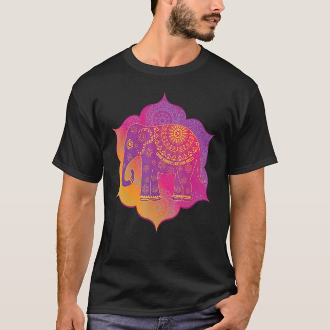 Elephant Mandala Mindfulness Loving Kindness Medit T-Shirt (Vorderseite)