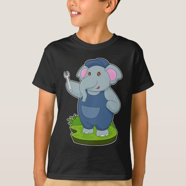 Elephant Mechanic Wrench T-Shirt (Vorderseite)