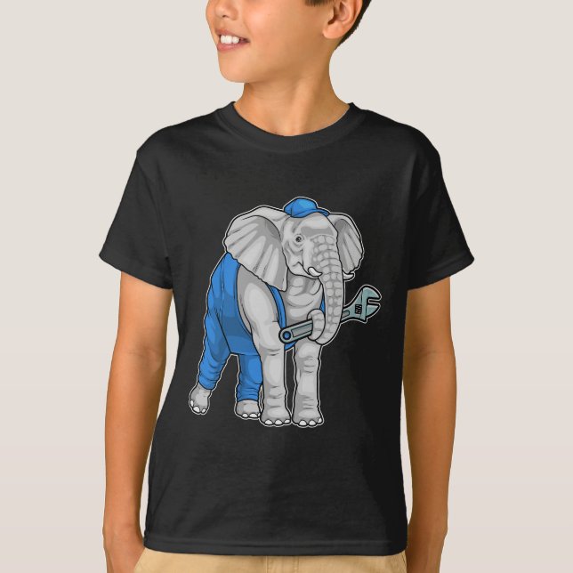 Elephant Mechanic Wrench T-Shirt (Vorderseite)