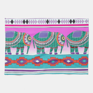 Elephant mit Azteken-Muster Handtuch