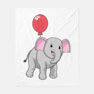 Elephant mit Balloon Fleecedecke