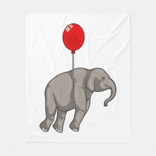 Elephant mit Balloon Fleecedecke
