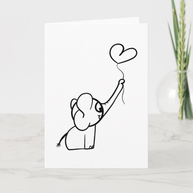 Elephant mit Balloon-Geschenkidee Karte (Vorderseite)