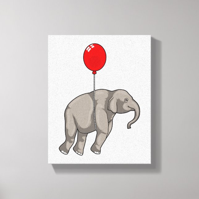 Elephant mit Balloon Leinwanddruck (Vorderseite)