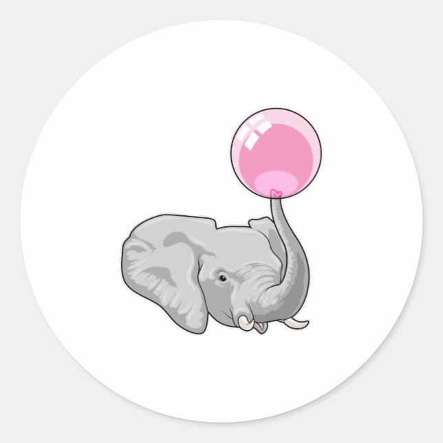Elephant mit Balloon Runder Aufkleber (Vorderseite)