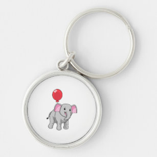 Elephant mit Balloon Schlüsselanhänger