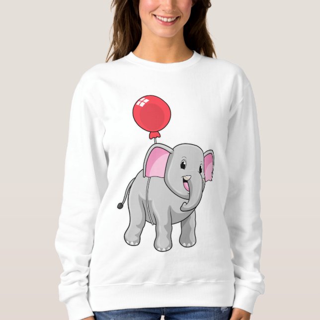 Elephant mit Balloon Sweatshirt (Vorderseite)