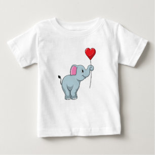 Elephant mit Heart Balloon Baby T-shirt
