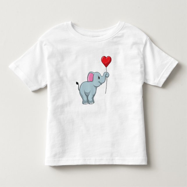 Elephant mit Heart Balloon Kleinkind T-shirt (Vorderseite)