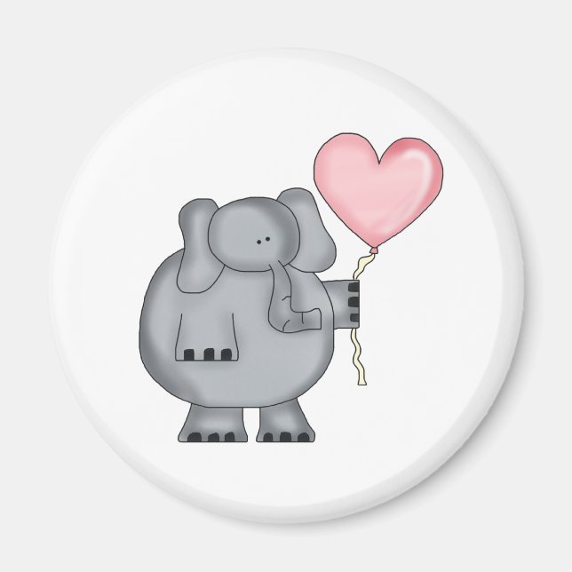 Elephant mit Heart Balloon Magnet (Vorne)