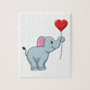 Elephant mit Heart Balloon Puzzle