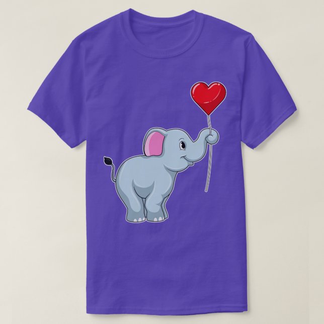 Elephant mit Heart Balloon T-Shirt (Design vorne)