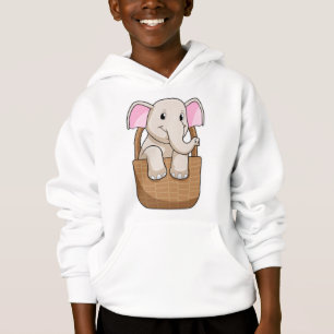 Elephant mit Korbweide Hoodie
