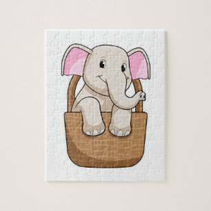 Elephant mit Korbweide Puzzle