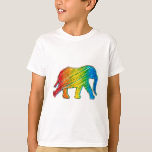 Elephant mit Pixeln T-Shirt (Vorderseite)