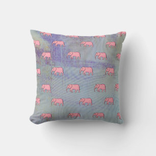 Elephant Modern Baby for Kids Pink Blue Kissen