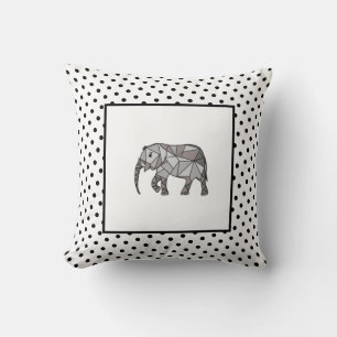 Elephant Modern Birth Baby Boy for Kids Polka Kissen