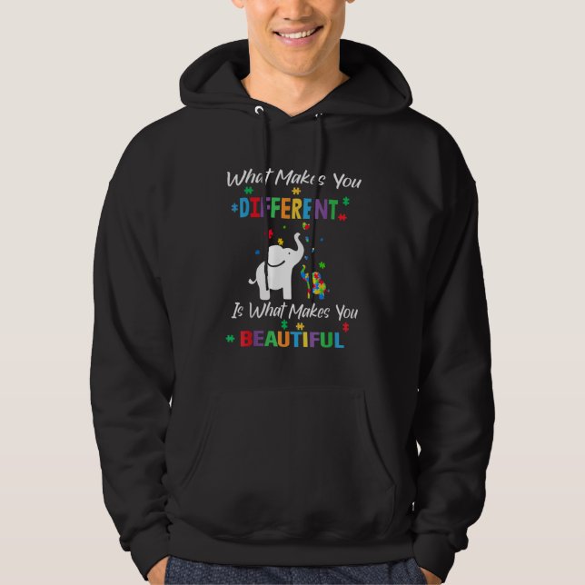 Elephant Mom and Different Child Autism Awareness Hoodie (Vorderseite)