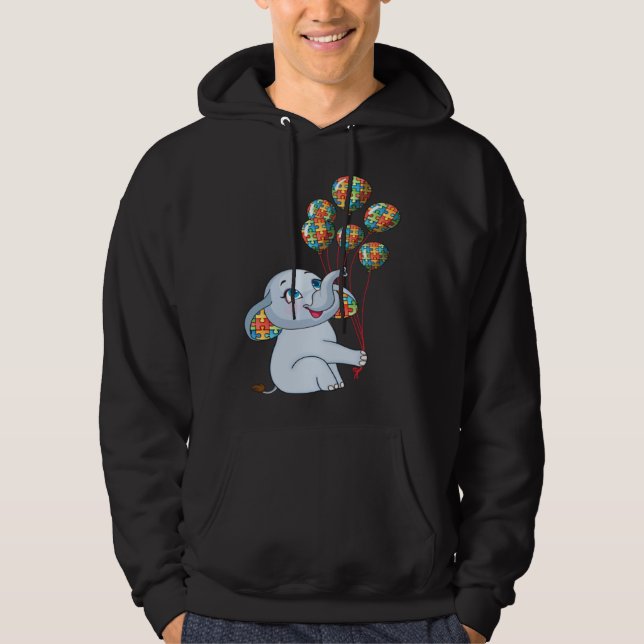 Elephant Mom Autism Child Awareness Choose Kindnes Hoodie (Vorderseite)