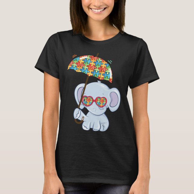 Elephant Mom Autism Child Awareness Choose Kindnes T-Shirt (Vorderseite)
