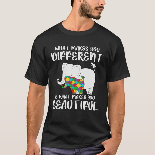 Elephant Mom Autism Child Awareness Puzzle Choose  T-Shirt (Vorderseite)