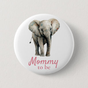Elephant Mommy Baby Showknopf Button