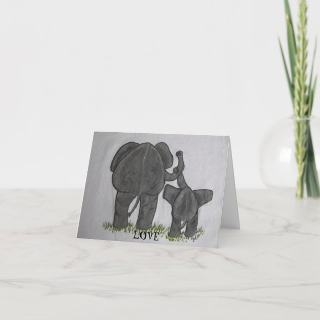 Elephant Mommy & Baby - Truest Liebe Karte (Vorderseite)