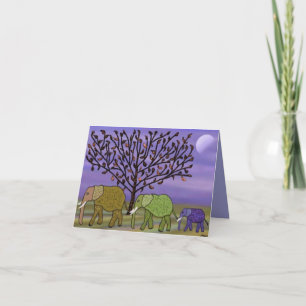 Elephant Moon Happy Holiday Card Feiertagskarte
