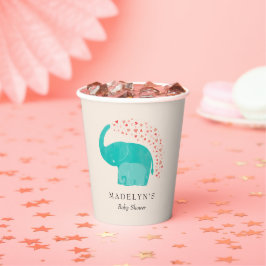 Elephant Mother and Calf Baby Dusche Pappbecher