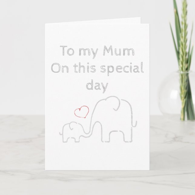 Elephant Mum Greetings Card Karte (Vorderseite)