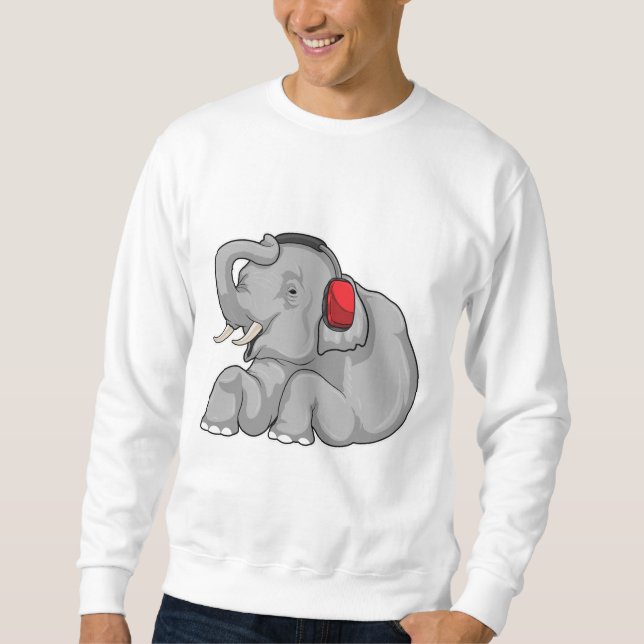 Elephant Music Headphone Sweatshirt (Vorderseite)