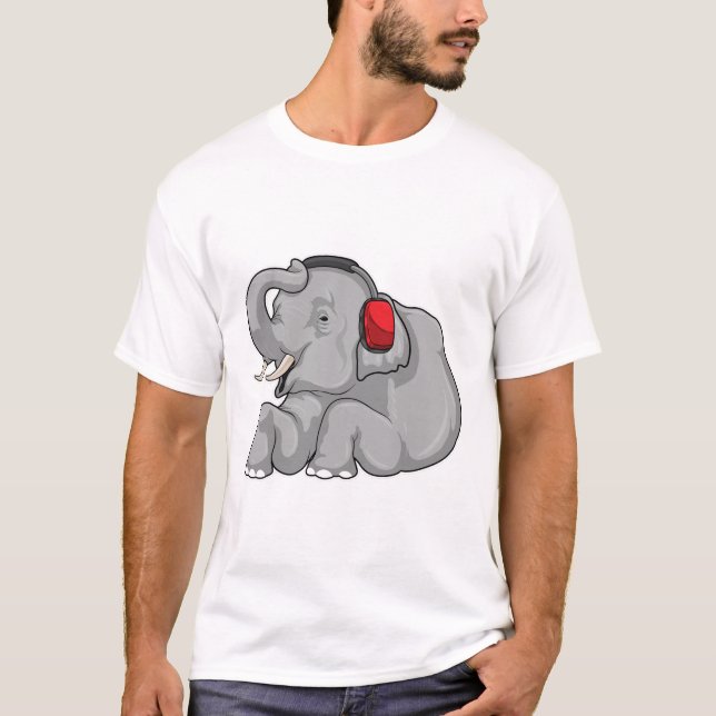 Elephant Music Headphone T-Shirt (Vorderseite)