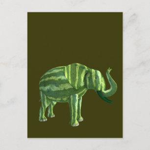 Elephant National Watermelon Day Postkarte