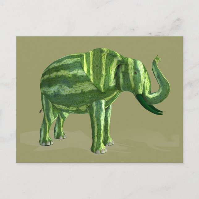 Elephant National Watermelon Day Postkarte (Vorderseite)