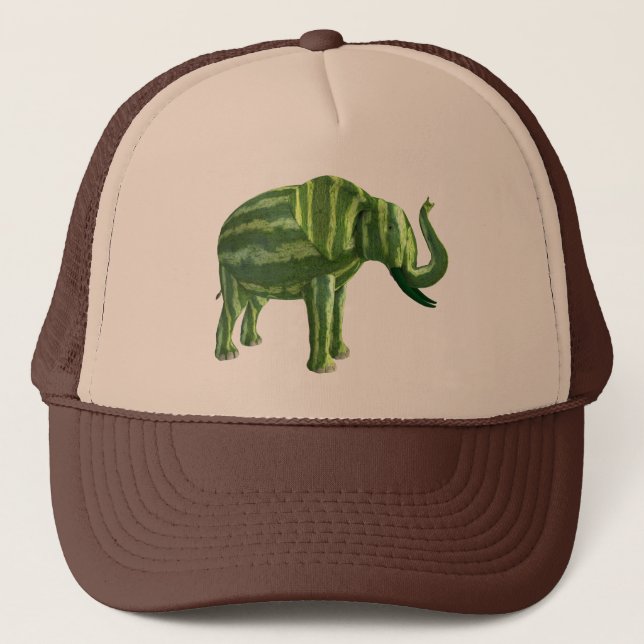 Elephant National Watermelon Day Truckerkappe (Vorderseite)
