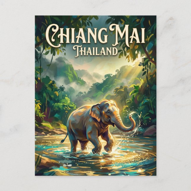 Elephant Nature Park Thailand Postkarte (Vorderseite)