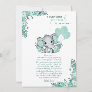 Elephant Neutral Baby Dusche Dankeskarte