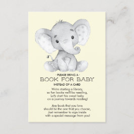 Elephant Neutral Baby Shower Book for Baby Card Begleitkarte