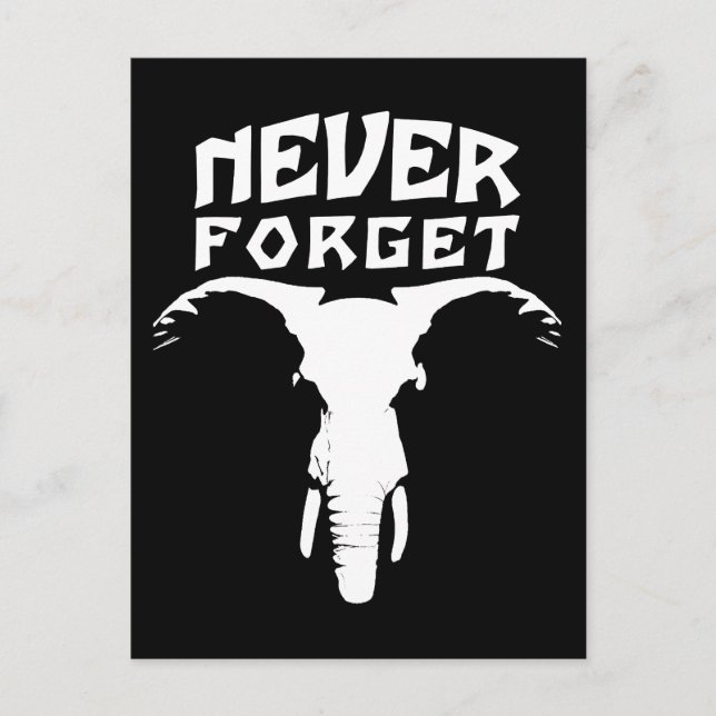 Elephant nie vergessen postkarte (Vorderseite)