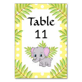 Elephant Niedlich Gender Neutral Theme Kinderdusch Tischnummer