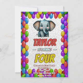 Elephant Niedlich Personalisierten Geburtstag Einl Einladung