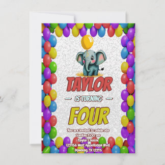 Elephant Niedlich Personalisierten Geburtstag Einl Einladung