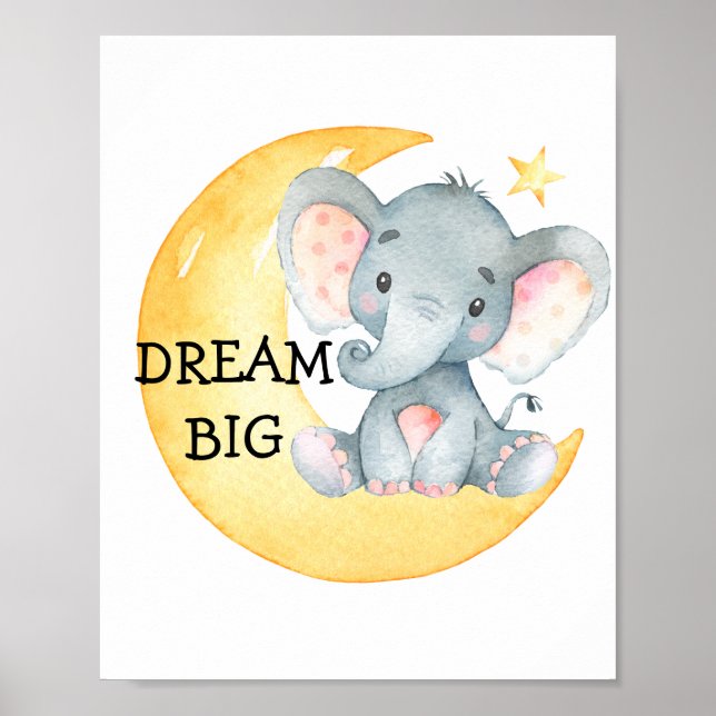 Elephant Niedliches Zitat Kinderzimmer Print Baby  Poster (Vorne)