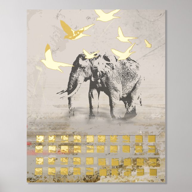 Elephant Nomad Modern Print Foliendrucke (Vorderseite)