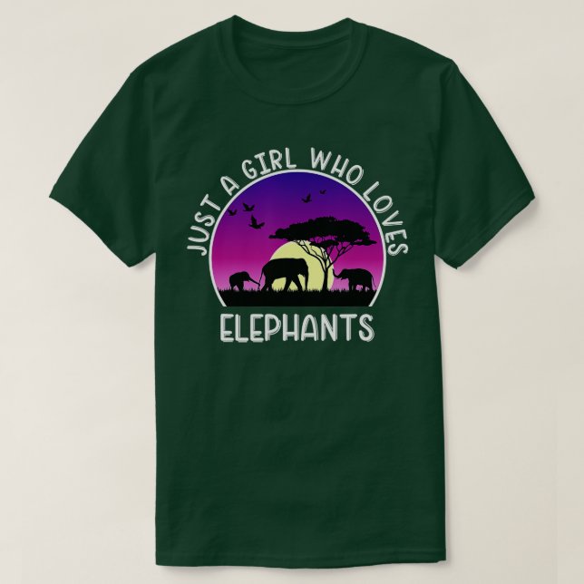 Elephant nur ein Mädchen, das Elefanten Liebe T-Shirt (Design vorne)