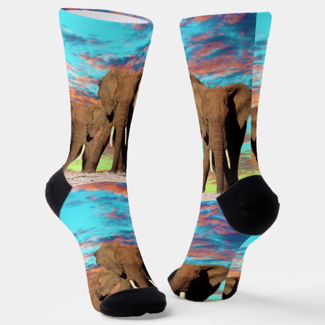 Elephant Opal Sunrise, Crew Socken (Gewinkelt)