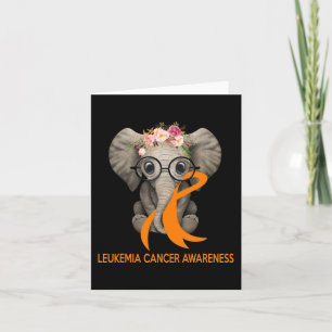 Elephant Orange Ribbon Leukämie Karte