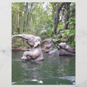 Elephant Party Time in Water Print
