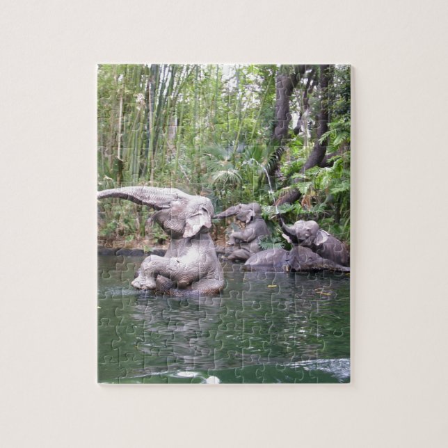 Elephant Party Time in Water Print Puzzle (Vertikal)