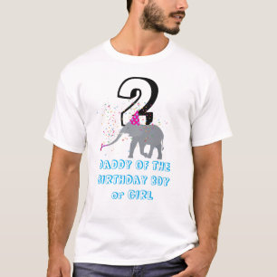 Elephant Partying - Animal Birthday Daddy Girl Boy T-Shirt